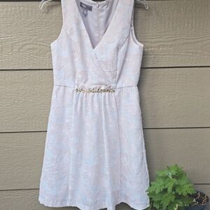 Donna Ricco New York pink white floral textured embellished dress 8P